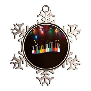 Piano Keyboard For Piano Player Keyboardist Metallic Star Ornament