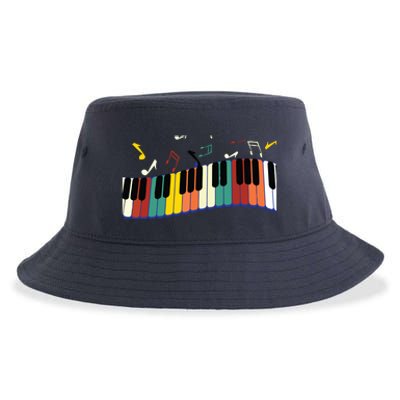 Piano Keyboard For Piano Player Keyboardist Sustainable Bucket Hat