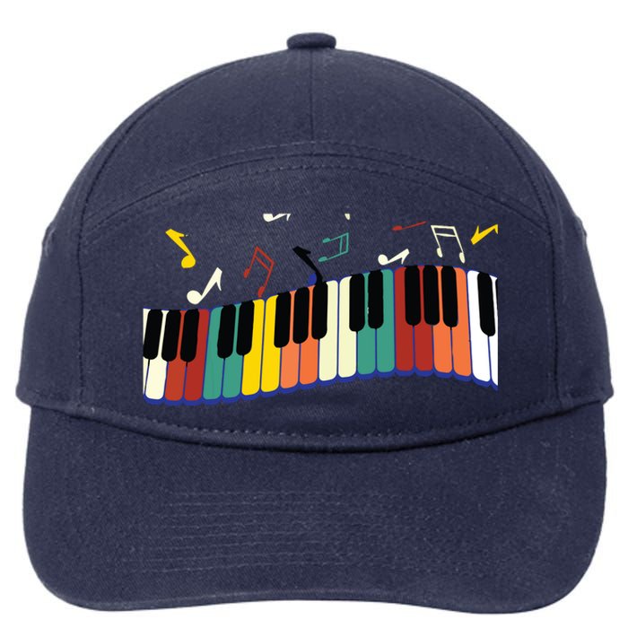 Piano Keyboard For Piano Player Keyboardist 7-Panel Snapback Hat