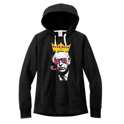 Party King Funny Coronation King Charles Union Jack & Crown Women's Fleece Hoodie