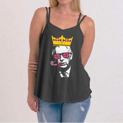 Party King Funny Coronation King Charles Union Jack & Crown Women's Strappy Tank