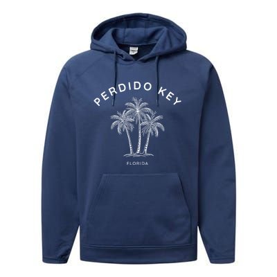 Perdido Key Fl Vintage Florida Holiday Souvenir Performance Fleece Hoodie