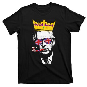 Party King Funny Coronation King Charles Union Jack & Crown T-Shirt