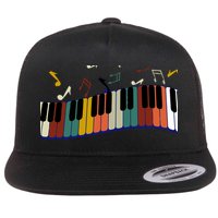 Piano Keyboard For Piano Player Keyboardist Gift Flat Bill Trucker Hat