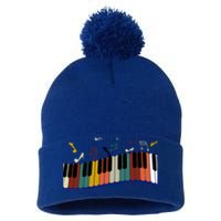 Piano Keyboard For Piano Player Keyboardist Gift Pom Pom 12in Knit Beanie