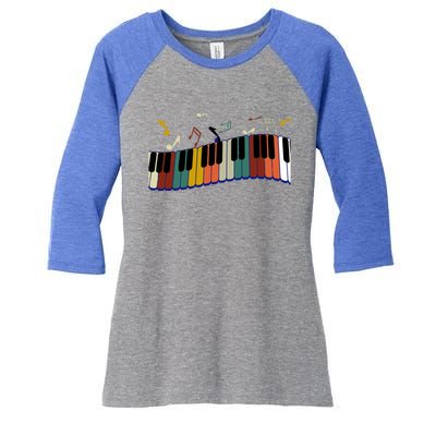 Piano Keyboard For Piano Player Keyboardist Gift Women's Tri-Blend 3/4-Sleeve Raglan Shirt