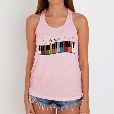 Piano Keyboard For Piano Player Keyboardist Gift Women's Knotted Racerback Tank