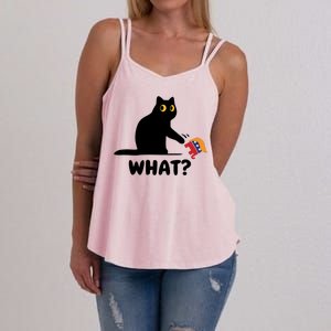 President Kamala Harris 2024 Victory Funny Antitrump Cat Women's Strappy Tank