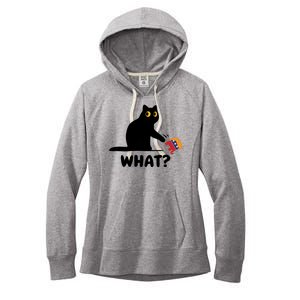 President Kamala Harris 2024 Victory Funny Antitrump Cat Women's Fleece Hoodie