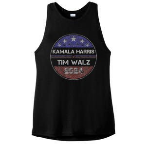 Patriotic Kamala Harris Tim Walz 2024 For President Ladies PosiCharge Tri-Blend Wicking Tank