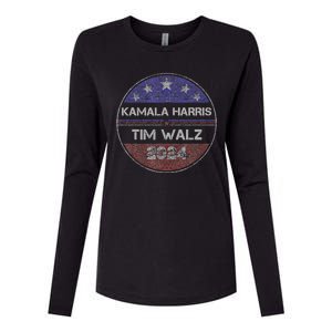 Patriotic Kamala Harris Tim Walz 2024 For President Womens Cotton Relaxed Long Sleeve T-Shirt