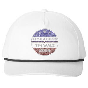 Patriotic Kamala Harris Tim Walz 2024 For President Snapback Five-Panel Rope Hat