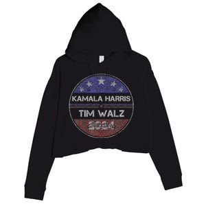 Patriotic Kamala Harris Tim Walz 2024 For President Crop Fleece Hoodie