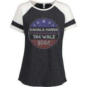 Patriotic Kamala Harris Tim Walz 2024 For President Enza Ladies Jersey Colorblock Tee