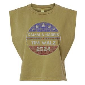 Patriotic Kamala Harris Tim Walz 2024 For President Garment-Dyed Women's Muscle Tee