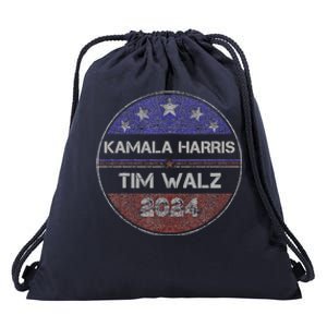 Patriotic Kamala Harris Tim Walz 2024 For President Drawstring Bag