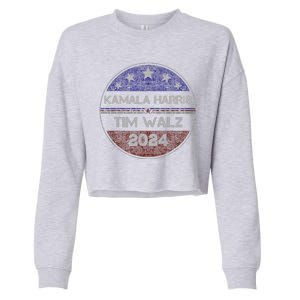 Patriotic Kamala Harris Tim Walz 2024 For President Cropped Pullover Crew