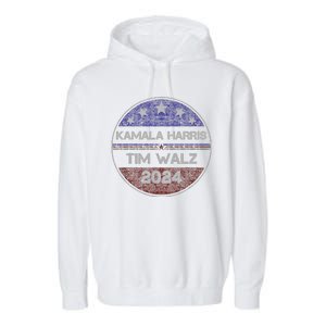 Patriotic Kamala Harris Tim Walz 2024 For President Garment-Dyed Fleece Hoodie