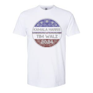 Patriotic Kamala Harris Tim Walz 2024 For President Softstyle CVC T-Shirt