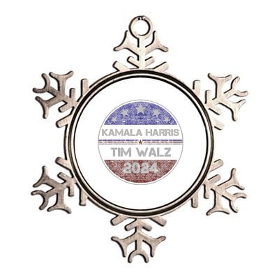 Patriotic Kamala Harris Tim Walz 2024 For President Metallic Star Ornament