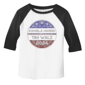 Patriotic Kamala Harris Tim Walz 2024 For President Toddler Fine Jersey T-Shirt