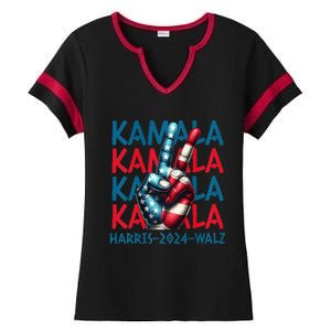 Peace Kamala Harris Tim Walz Ladies Halftime Notch Neck Tee