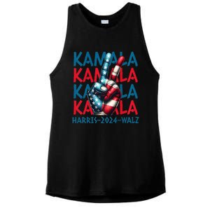 Peace Kamala Harris Tim Walz Ladies PosiCharge Tri-Blend Wicking Tank