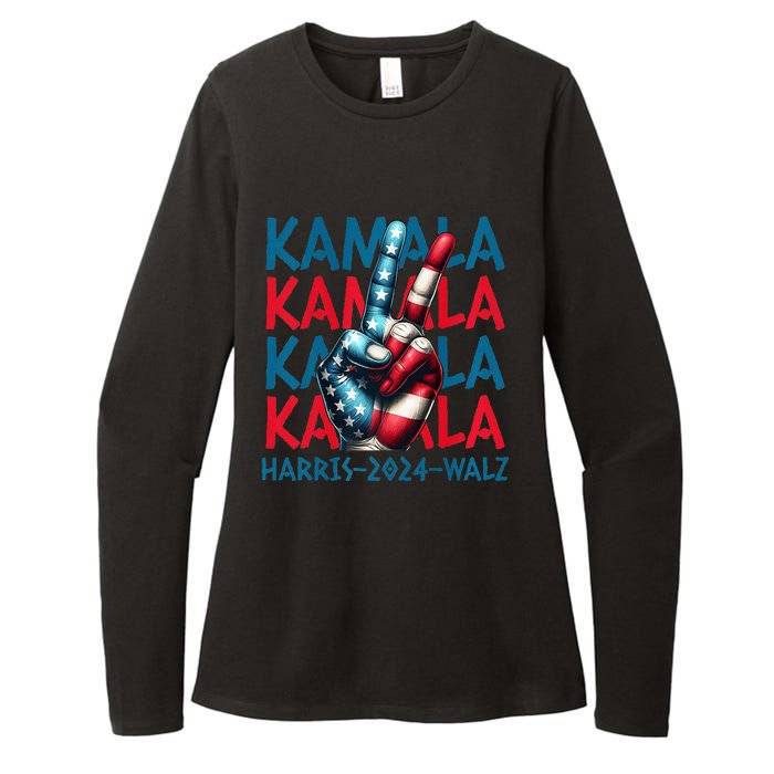 Peace Kamala Harris Tim Walz Womens CVC Long Sleeve Shirt