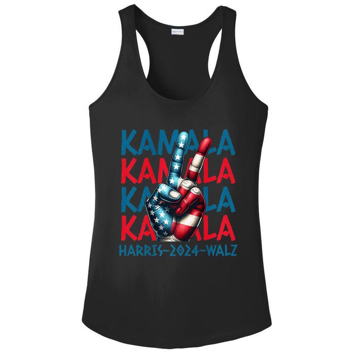 Peace Kamala Harris Tim Walz Ladies PosiCharge Competitor Racerback Tank