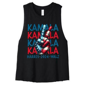 Peace Kamala Harris Tim Walz Women's Racerback Cropped Tank