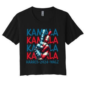 Peace Kamala Harris Tim Walz Women's Crop Top Tee