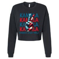 Peace Kamala Harris Tim Walz Cropped Pullover Crew