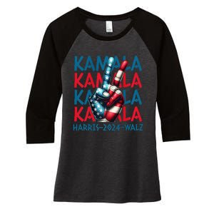 Peace Kamala Harris Tim Walz Women's Tri-Blend 3/4-Sleeve Raglan Shirt