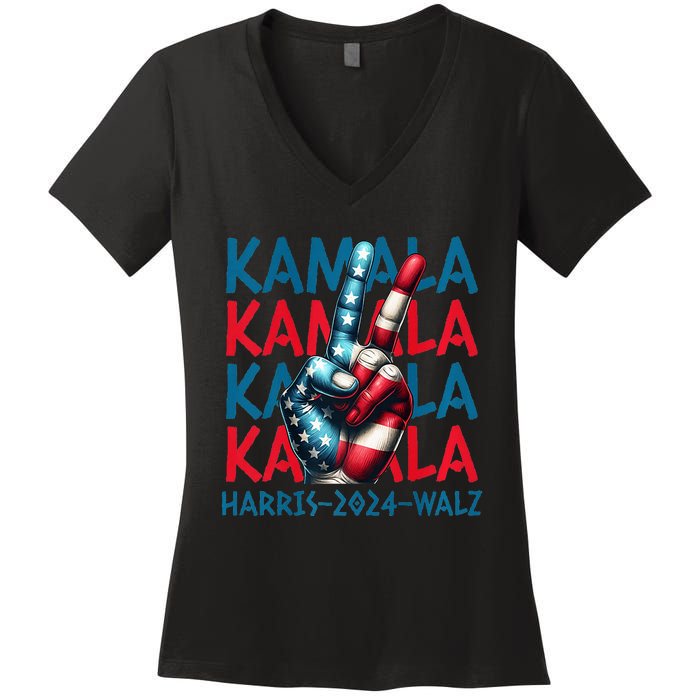 Peace Kamala Harris Tim Walz Women's V-Neck T-Shirt