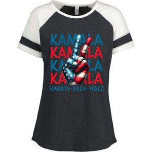 Peace Kamala Harris Tim Walz Enza Ladies Jersey Colorblock Tee