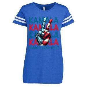 Peace Kamala Harris Tim Walz Enza Ladies Jersey Football T-Shirt