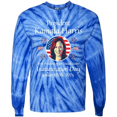 President Kamala Harris Inauguration 2025 Memorabilia Gift Tie-Dye Long Sleeve Shirt