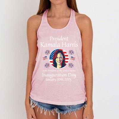 President Kamala Harris Inauguration 2025 Memorabilia Gift Women's Knotted Racerback Tank