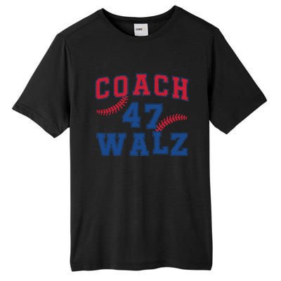 President Kamala Harris Funny Baseball Style Coach 47 Walz Tall Fusion ChromaSoft Performance T-Shirt