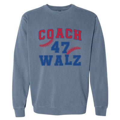 President Kamala Harris Funny Baseball Style Coach 47 Walz Garment-Dyed Sweatshirt