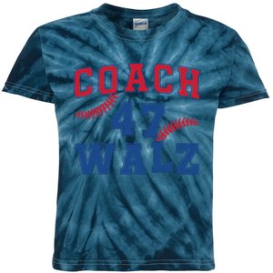 President Kamala Harris Funny Baseball Style Coach 47 Walz Kids Tie-Dye T-Shirt