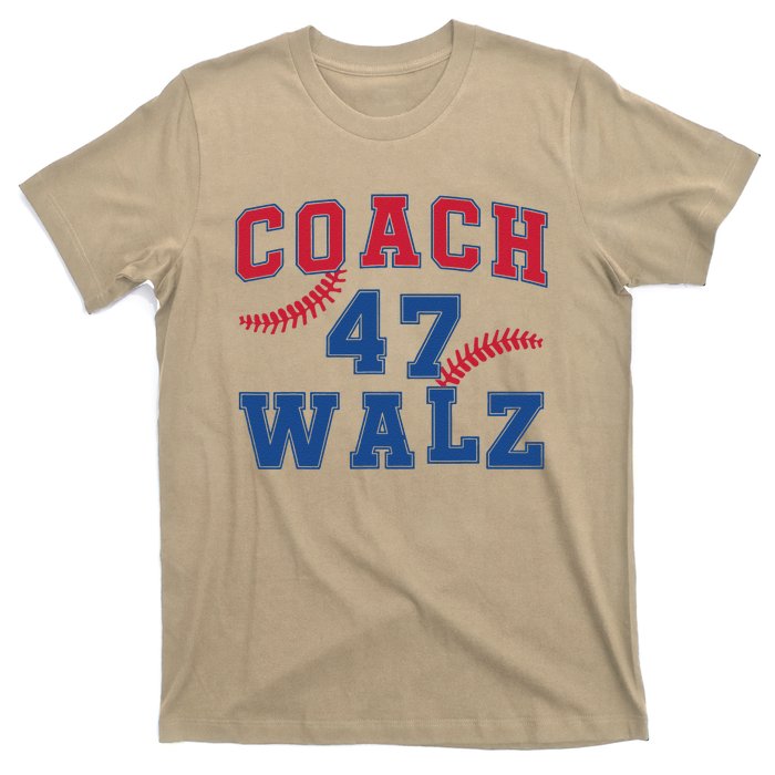 President Kamala Harris Funny Baseball Style Coach 47 Walz T-Shirt