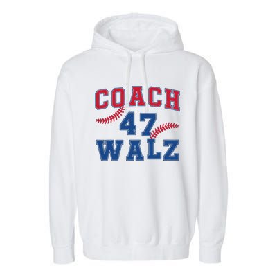 President Kamala Harris Funny Baseball Style Coach 47 Walz Garment-Dyed Fleece Hoodie