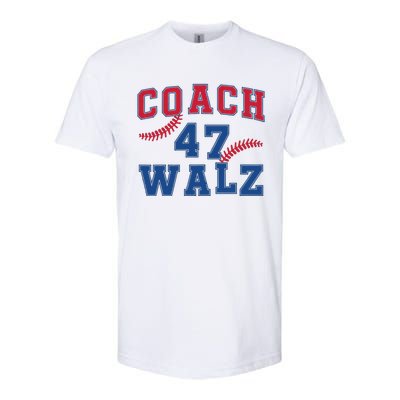 President Kamala Harris Funny Baseball Style Coach 47 Walz Softstyle CVC T-Shirt