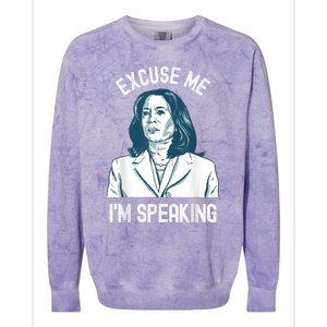 President Kamala Harris Excuse Me IM Speaking Colorblast Crewneck Sweatshirt