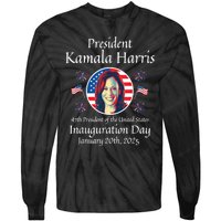 President Kamala Harris Inauguration 2025 Memorabilia Tie-Dye Long Sleeve Shirt