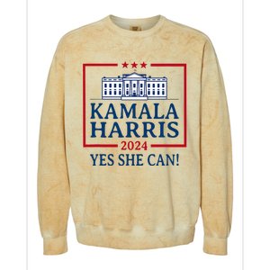 Pro Kamala Harris Yes She Can Kamala Harris 2024 President Colorblast Crewneck Sweatshirt