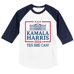 Pro Kamala Harris Yes She Can Kamala Harris 2024 President Baseball Sleeve Shirt