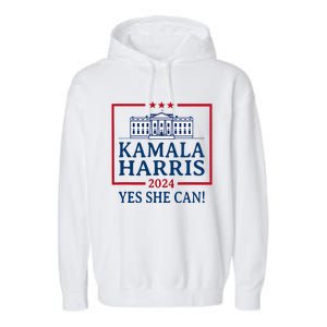 Pro Kamala Harris Yes She Can Kamala Harris 2024 President Garment-Dyed Fleece Hoodie