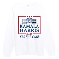 Pro Kamala Harris Yes She Can Kamala Harris 2024 President Premium Crewneck Sweatshirt